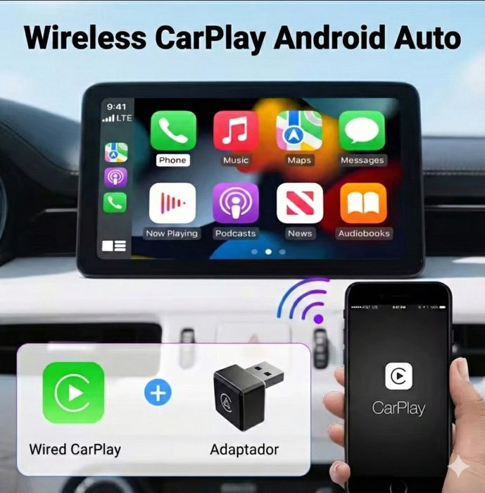 Adaptador Android Auto / Carplay Sem fios