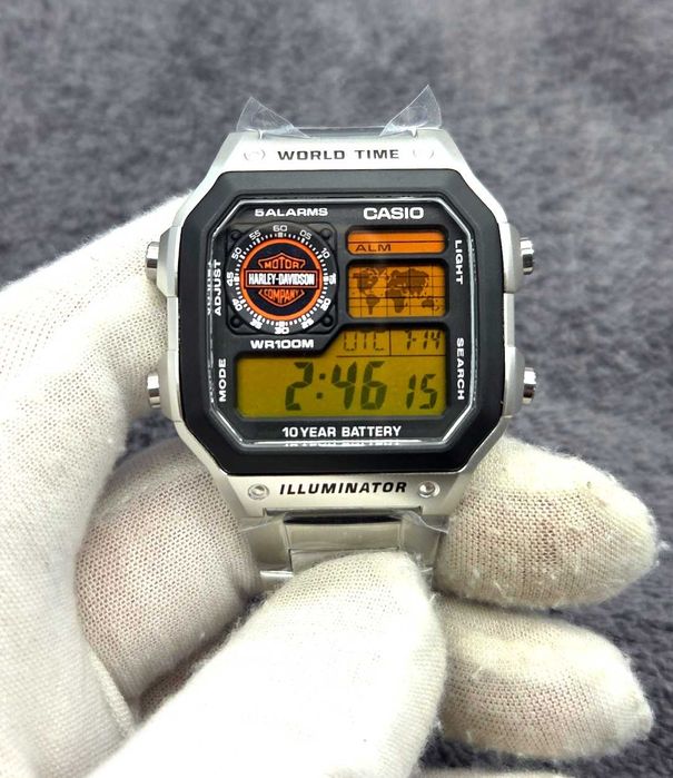 Casio Royale Harley-Davidson MOD AE-1200WHD Silver Edition – Fabrycznie Nowy Unikat