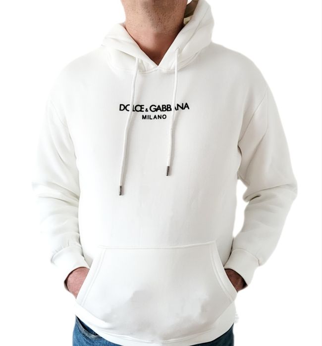 Bluza z kapturem Unisex DG  biała nowa.