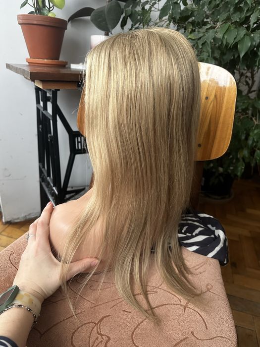 Bardzo dluga blond peruka 100% wlosy naturalne ludzkie
