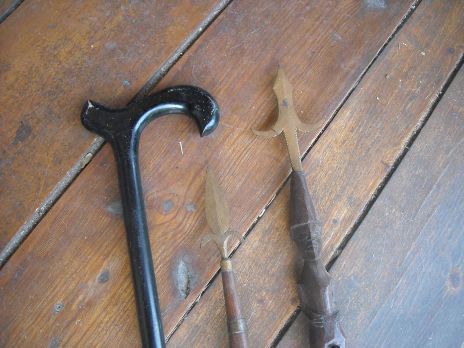 Lanças africanas antigas vintage madeira exotica