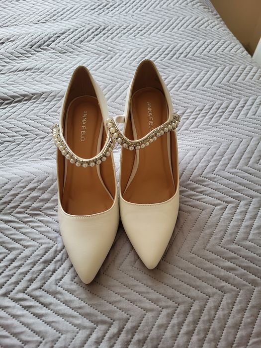 Buty białe szpilki ślub okazje Anna Field r. 38