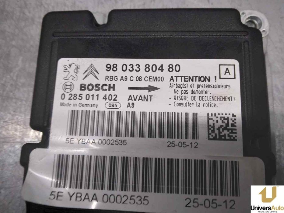CENTRALINA AIRBAG PEUGEOT 208 2017 -9803380480