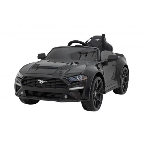 Autko Ford Mustang GT na akumulator dla dzieci Czarny + Regulacja siedzenia + Audio LED + EVA + Wolny Start