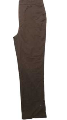 calça de alfaiataria de corte reto na cor marrom