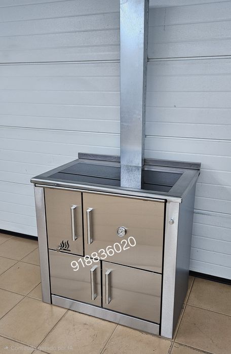 Fogão Lenha INOX Vitroceramica - NOVOS  - Fabrico Nacional