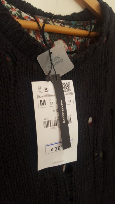 sweter z podszewką w kwiaty ZARA M