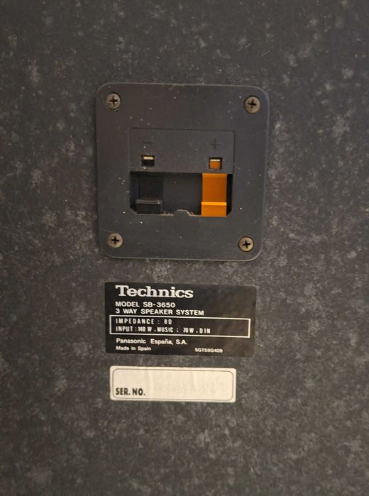 Colunas de som vintage Technics SB-3650 - 3 vias - 140w - 8 Ohms