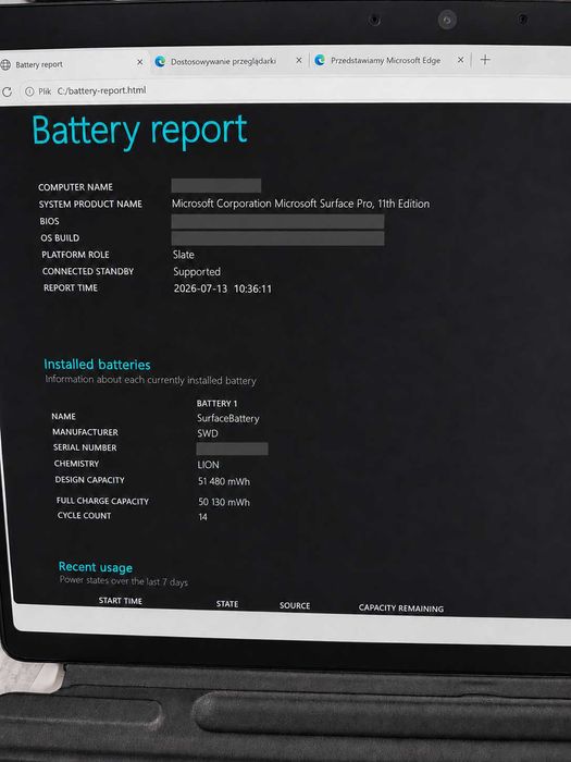 Microsoft Surface Pro 11 Copilot+ PC  | OLED | Snapdragon X Elite 16GB 512GB / Jak nowy / Keyboard + Slim Pen 2
