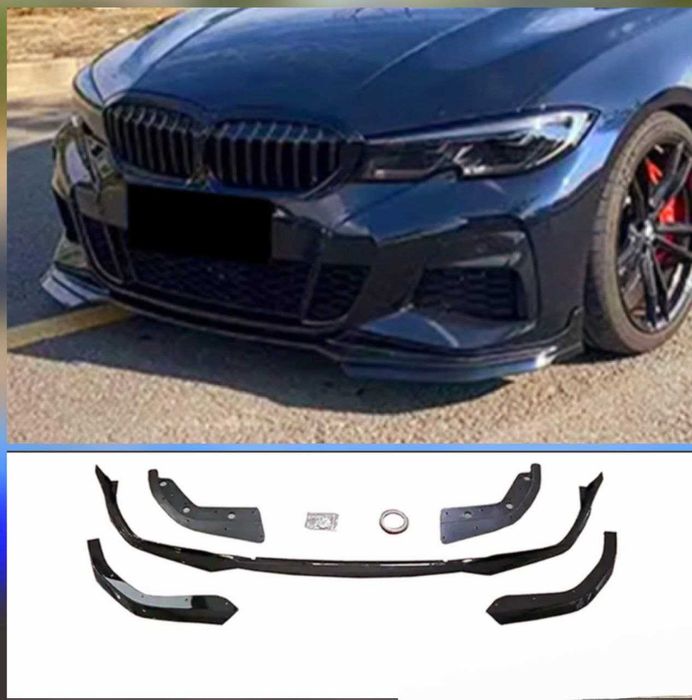 Губа сплиттер BMW 3 G20 накладка бампера БМВ спойлер диффузор сплітер