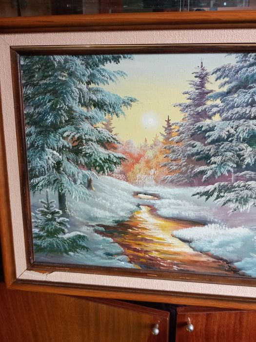 Картина:"Карпаты"  Природа, Зимний лес., написана маслом на холсте.