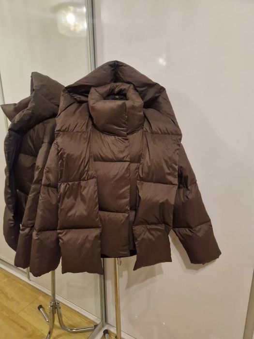 brązowa kurtka puchowa S zara