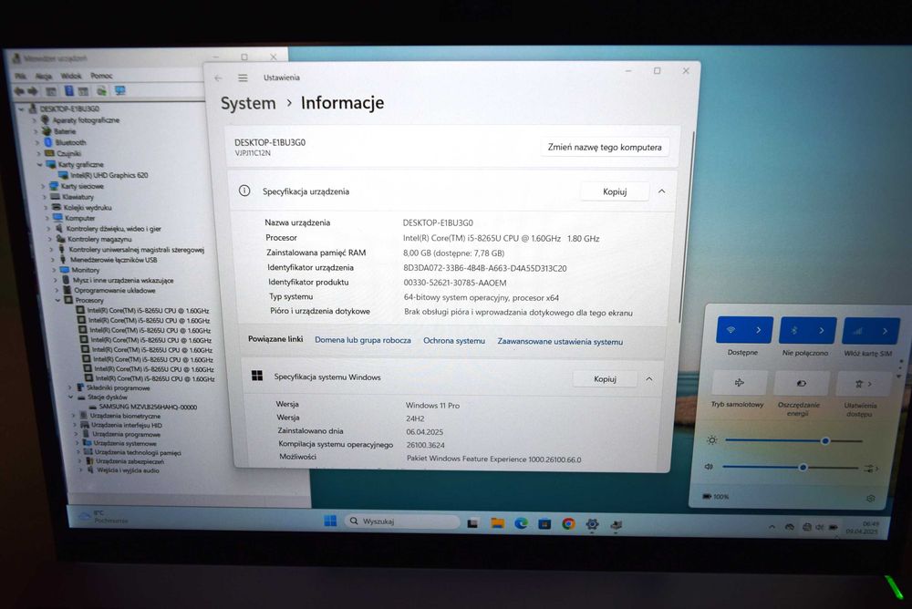 Laptop Vaio PRO PJ SX12 VJPJ11C12N 12.5" i5/8GB/256 SSD LTE MŁAWA