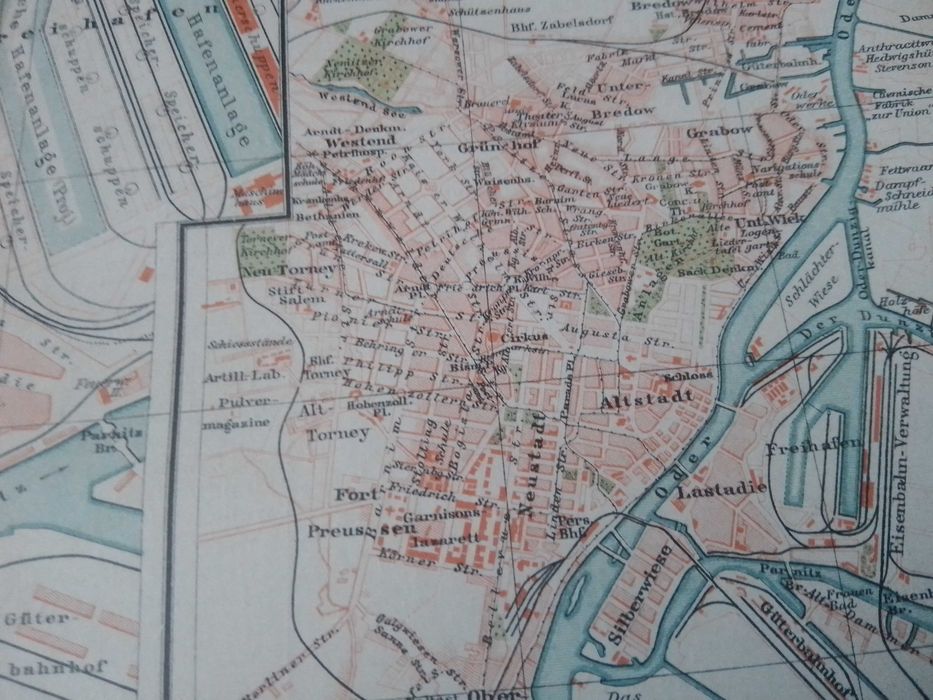 Szczecin  oryginalny plan miasta z XIX w. do aranżacji wnętrza