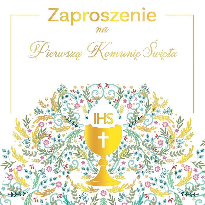 Zaproszenie Kw Komunia Pattern Ihs  5 Sztuk Henry
