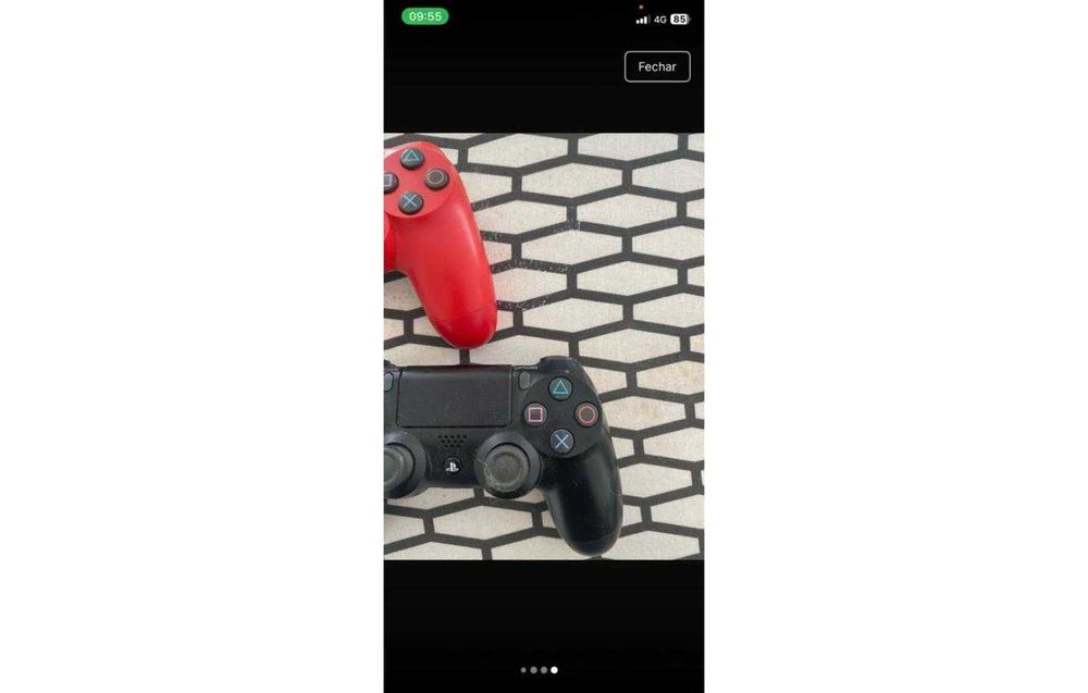 Comandos PS4 DualShock 4 Vermelho e Preto