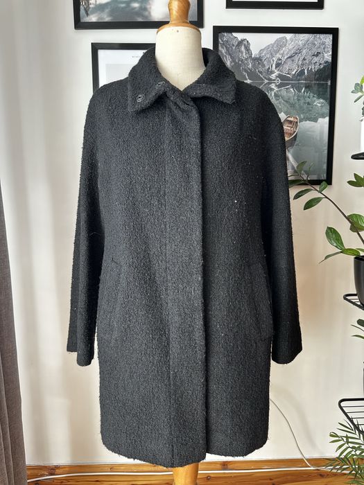 Czarny klasyczny płaszcz | Milo – r. 38 | wełniany