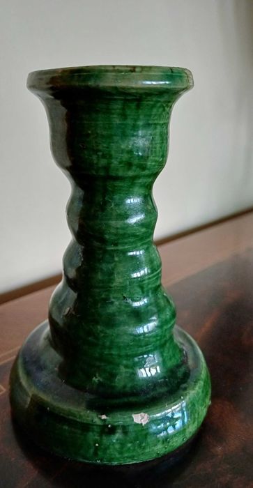 Świecznik ceramiczny - zielony