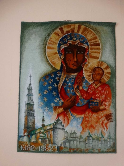Kilim ,gobelin wełniany Matka Boska Częstochowska ,Rybak i Kareta
