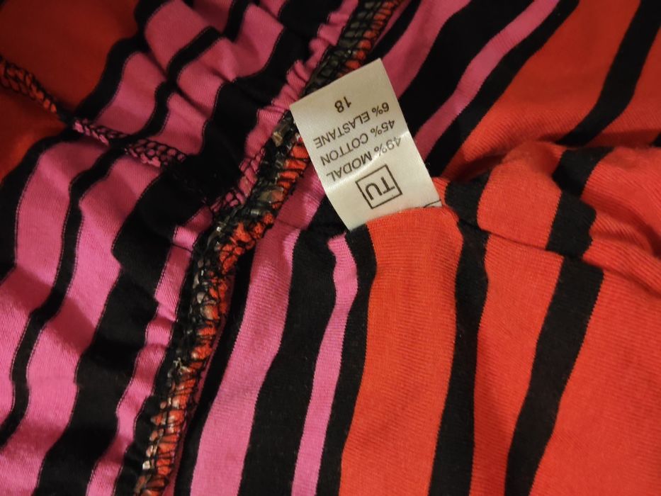 Tu 18 letnia sukienka w paski  modal + bawełna