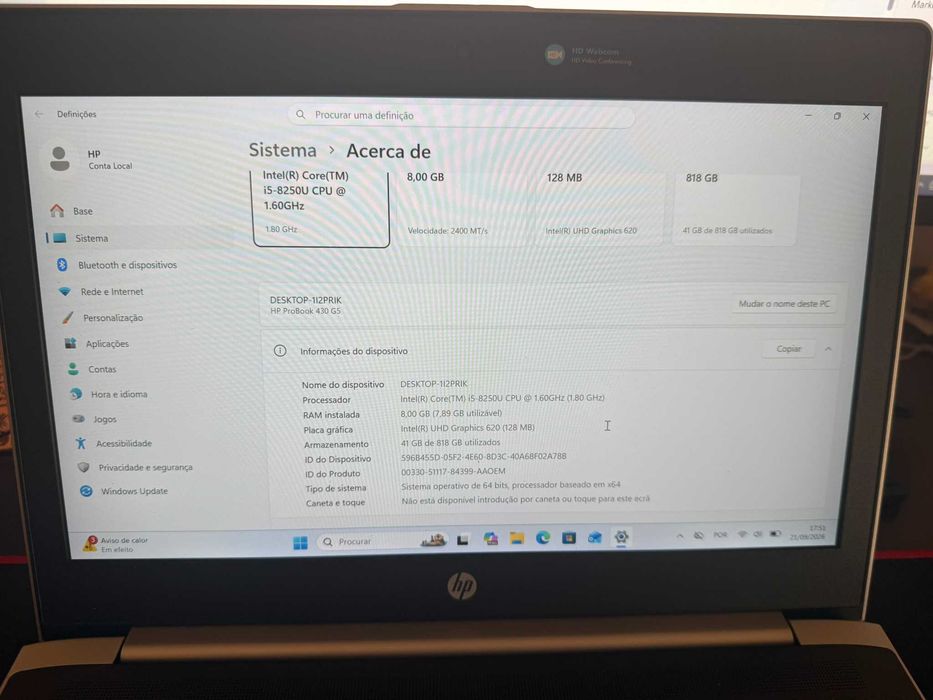 HP ProBook 430 G5 – Excelente para trabalho e estudos