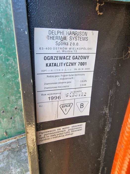 Piecyk gazowy katalityczny 2,8 kW – propan-butan