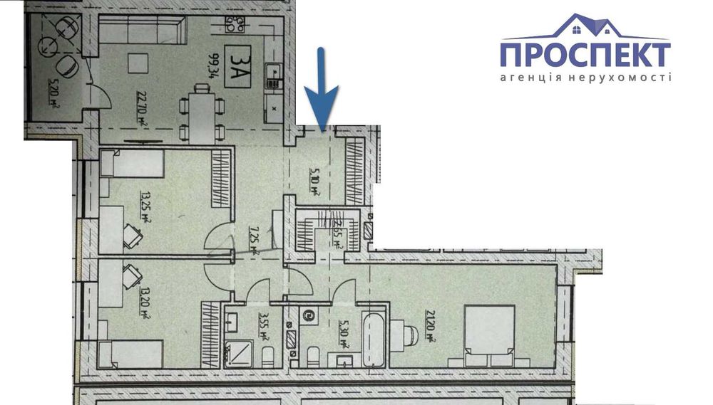 ЖК «Олімп» — простора 3-кімнатна квартира 100 м² для великої родини!