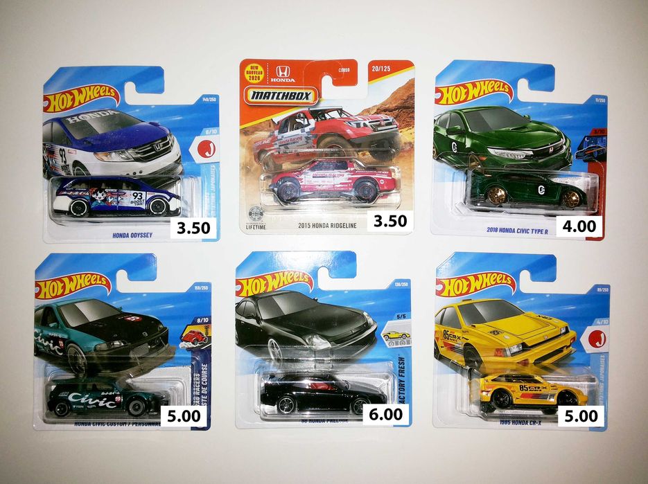 Honda - Carros das Marcas Hot Wheels , Majorette , Matchbox .