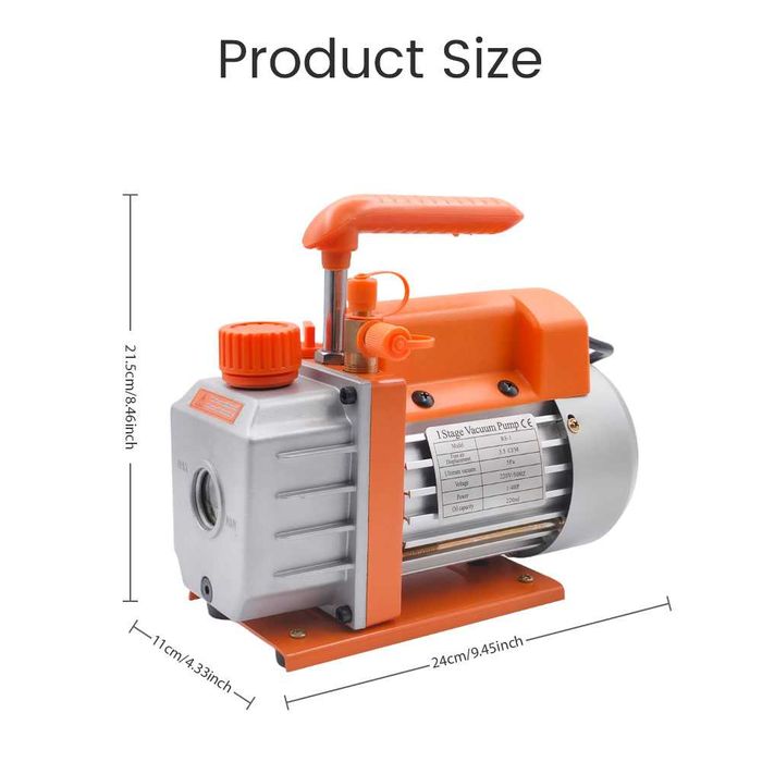 Bomba de Vácuo para HVAC/Refrigeração - Motor de Cobre, 3.5 CFM NOVO