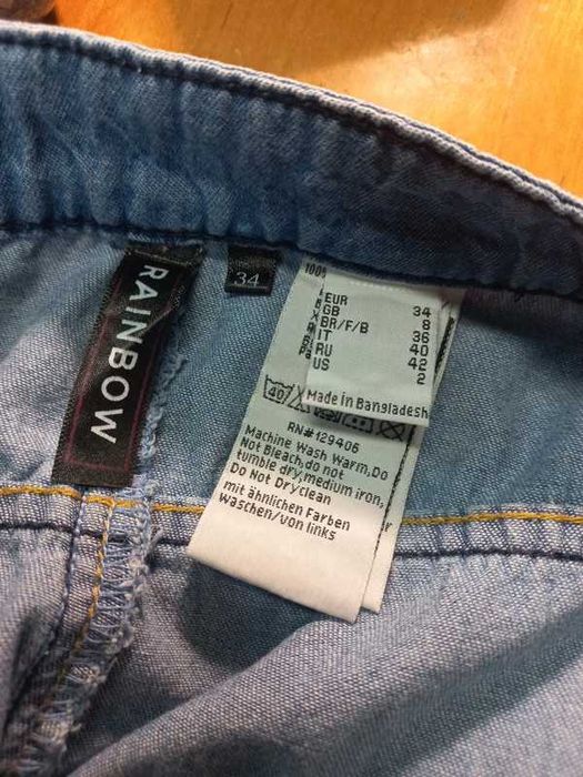 Spodnie obniżony krok hafty cienki jeans r. XS-S