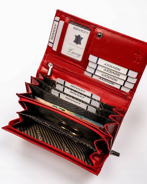 duży, pojemny portfel damski ze skóry naturalnej - rovicky