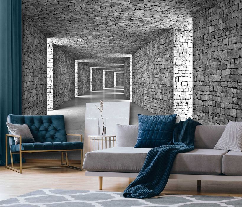 Fototapeta Tunel Kamień Głębia Na Ścianę 3D Twój Rozmiar + KLEJ