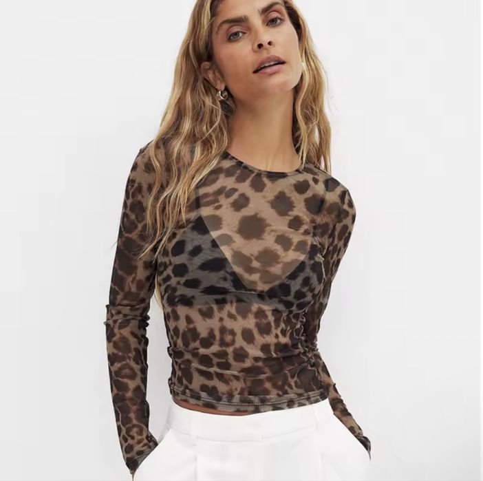 Сітка-топ з леопардом, р.XL