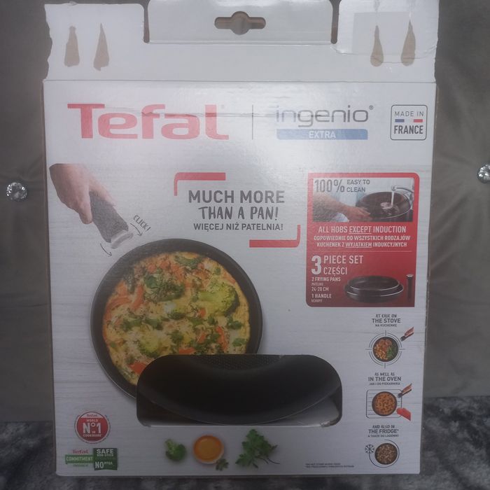 2 patelnie Tefal ingenio+rączka nowe