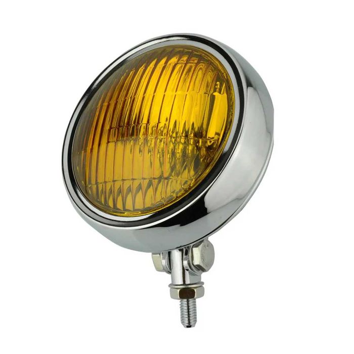 Farol auxiliar universal retro 11,4cm - luz nevoeiro chopper bobber
