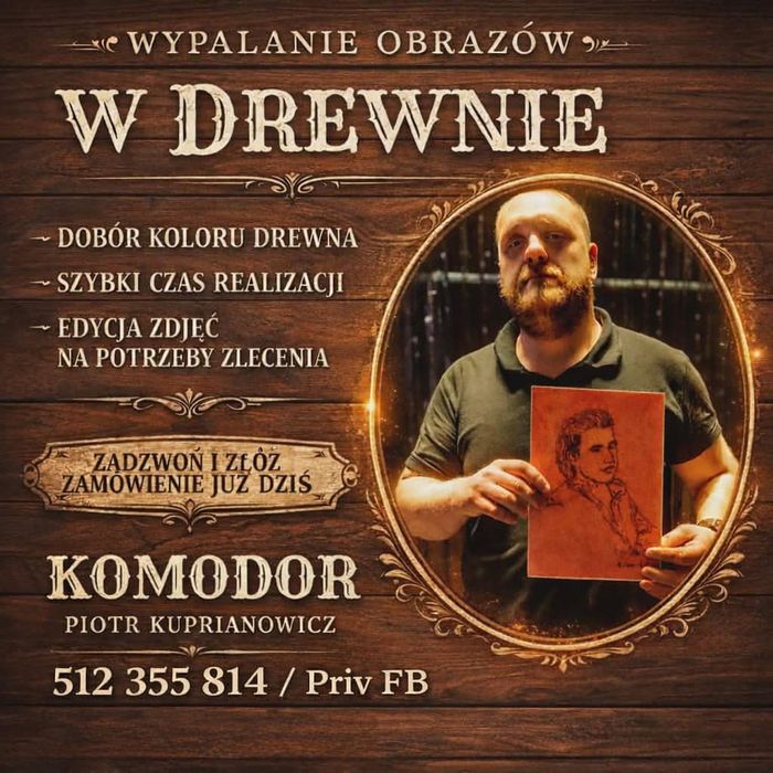 „Wypalanie zdjęć w drewnie – portret ze zdjęcia | prezent”