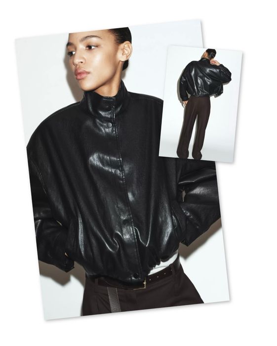 Шкіряна жіноча куртка Zara S чорного кольру XS і L