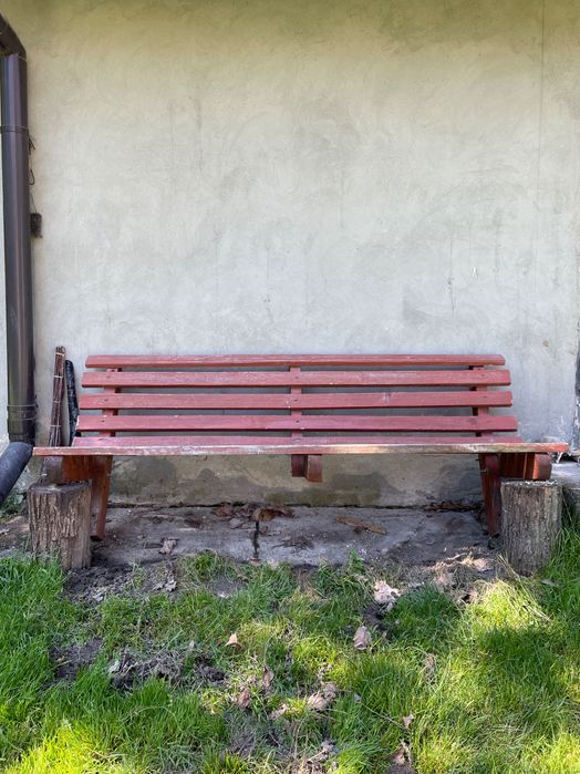 Drewniana ławka ogrodowa siedzisko pod huśtawkę do ogrodu