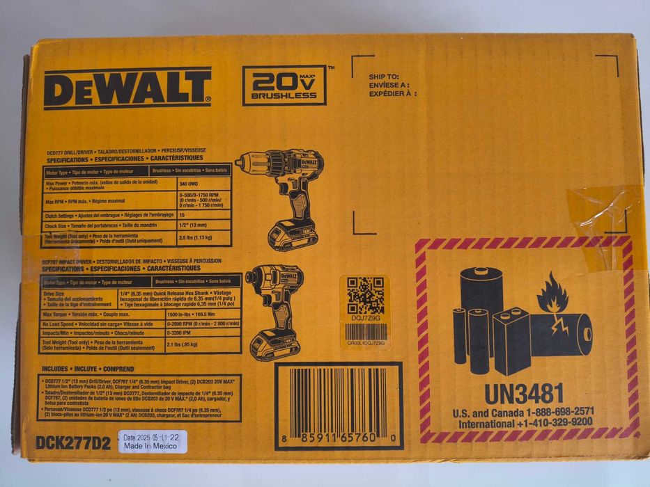 Dewalt DCK277D2 набір безщіткових шуруповертів новий