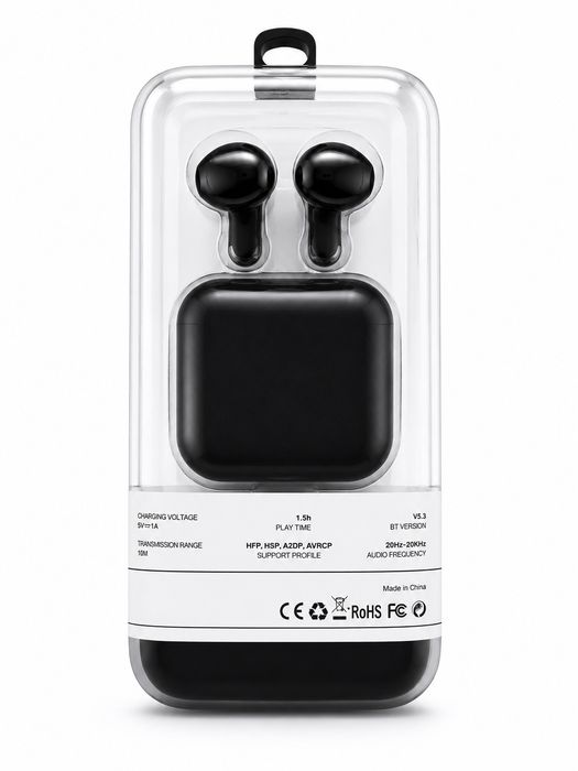 Бездротові навушники Bluetooth 5.3 з RGB підсвічуванням ігрова TWS гарнітура для телефону Langsdom Delta TG10 Black