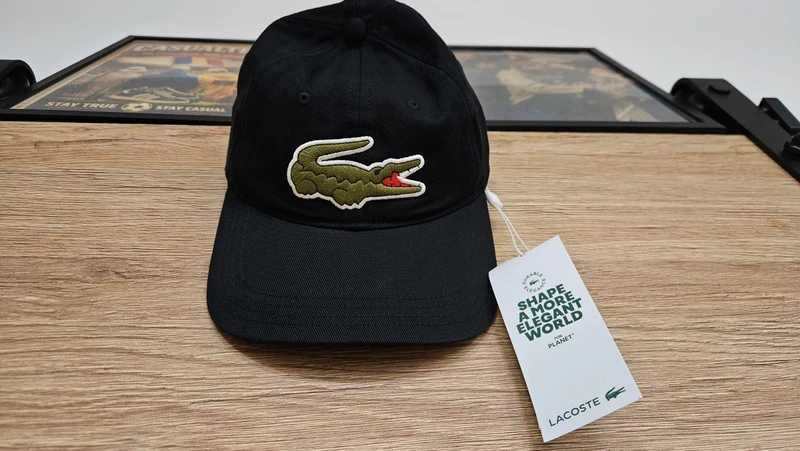 Lacoste czapka z daszkiem czarna nowa z metką