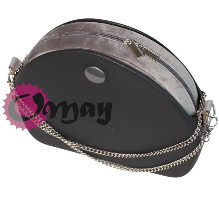 organizer OBAG MOON LIGHT welur szary velvet 2 kieszenie wkład OMAY.pl