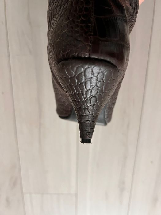 Шкіряні чоботи-труби Willo,  коричневі, розмір 35