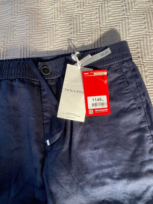 Синие брюки лен льняные Jack Jones 165 xs