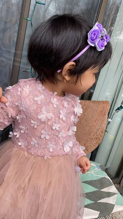 Сукня з рукавом пишна Плаття пудра Платье дитяче с рукавом  5 роківв