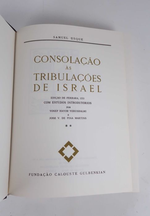 Consolação às Tribulações de Israel – II Samuel Usque