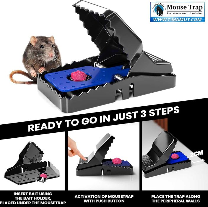 T-MAMUT Pułapka na Duże Myszy Szczury 4 sz. Profesjonalna Bardzo Mocna