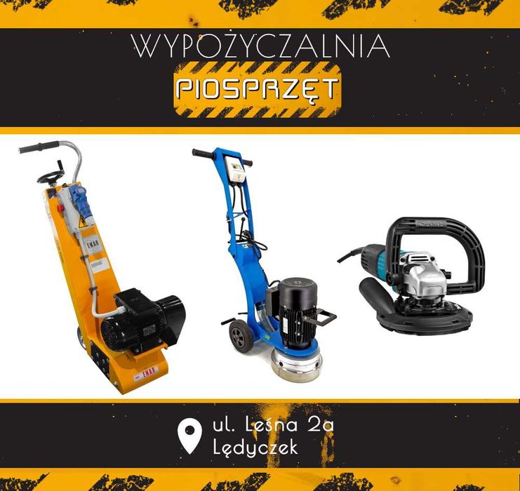 Wynajem szlifierki do betonu farby kleju subitu mleczka frezarki