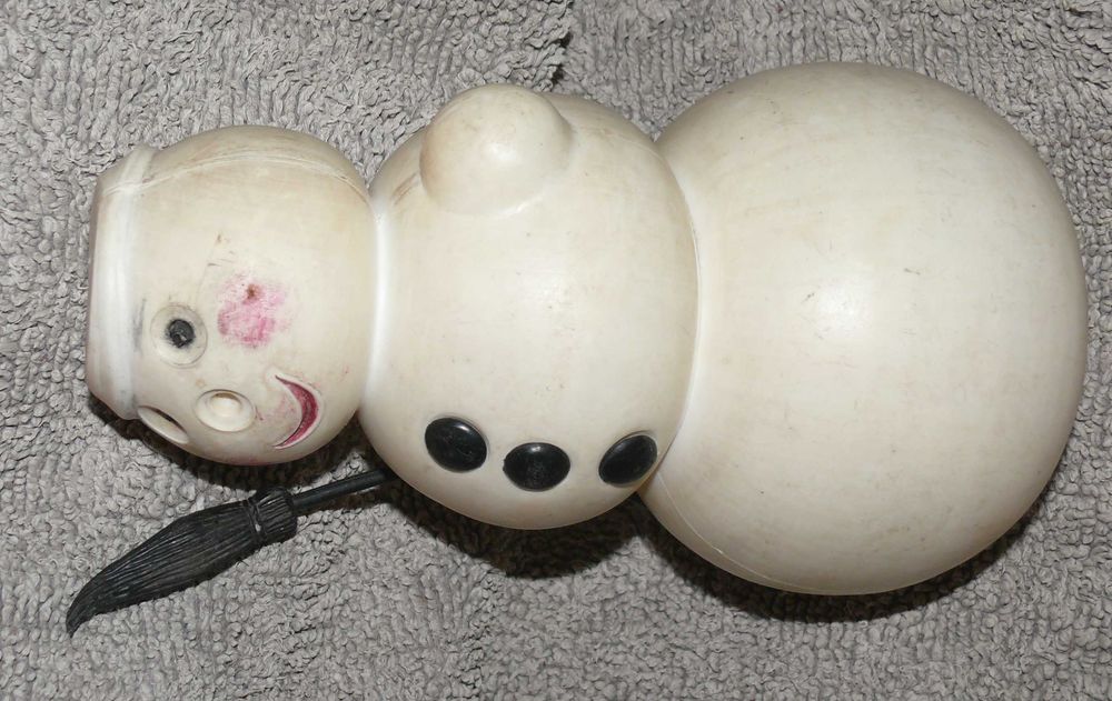 26 см. Большой Старый Снеговик. Игрушка на Новый Год. Твёрдый Пластик