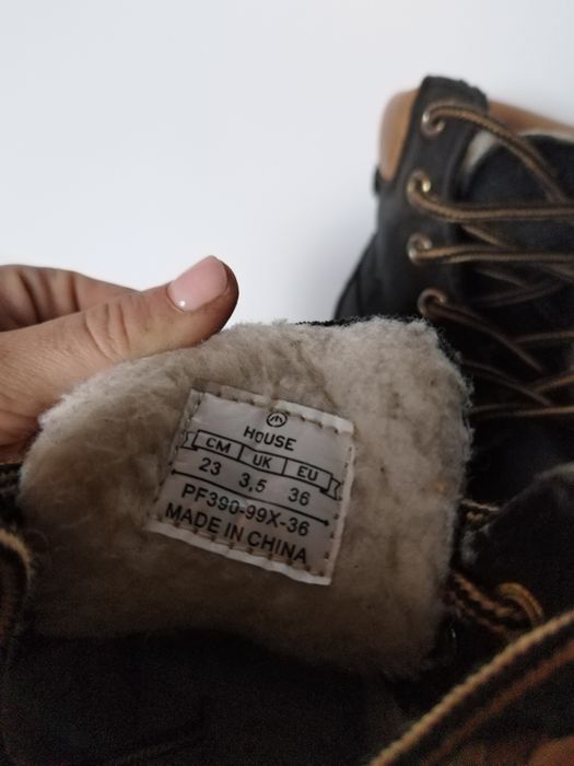 Czarno brązowe trapery zimowe House 36